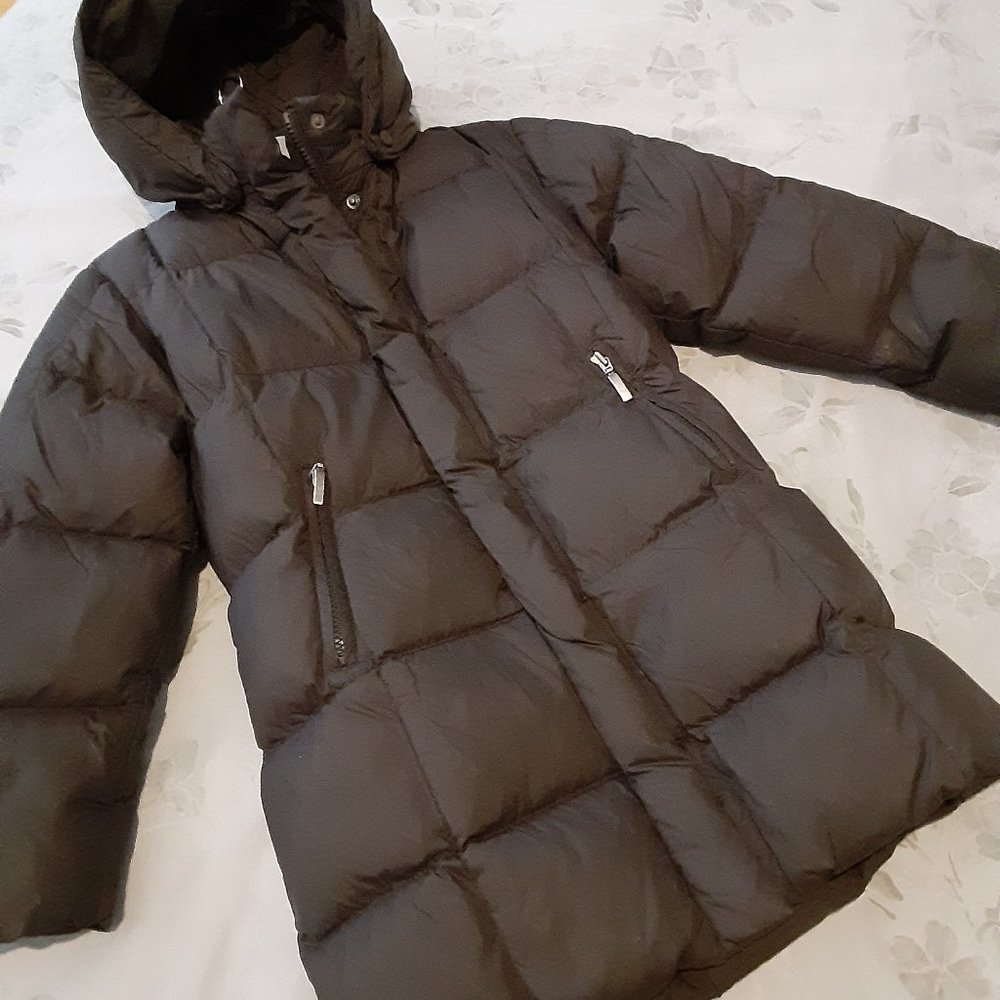 Warm & Cozy Eddie Pen Piuma Puffer Coat - kids size 7 - Brown